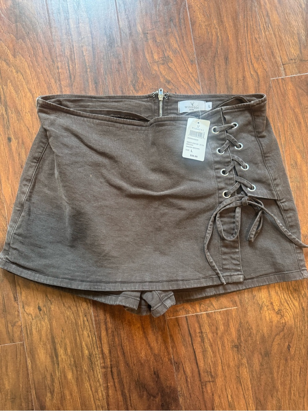 Windsor Brown Lace-Up Skort